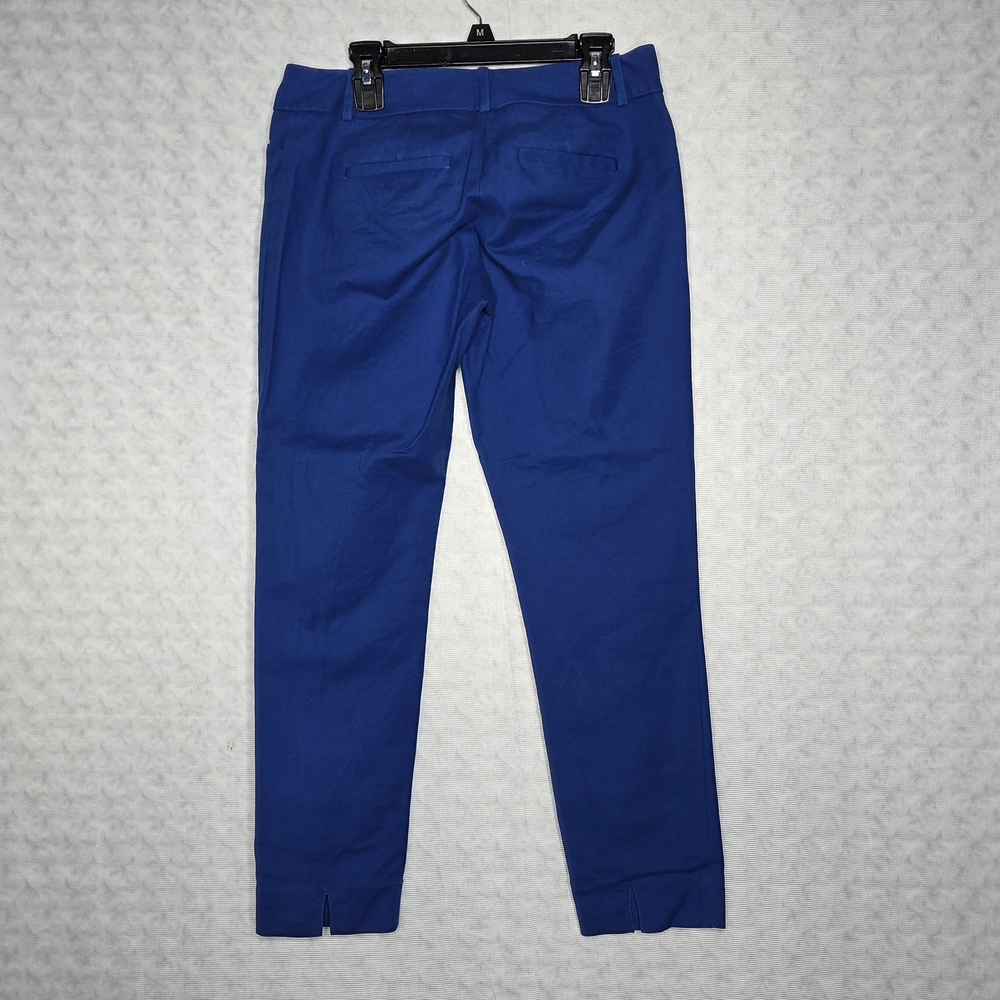 The Limited Women's Cobalt Blue Ankle Pants Back Slits Mid-Rise Size 0 - Picture 3 of 4